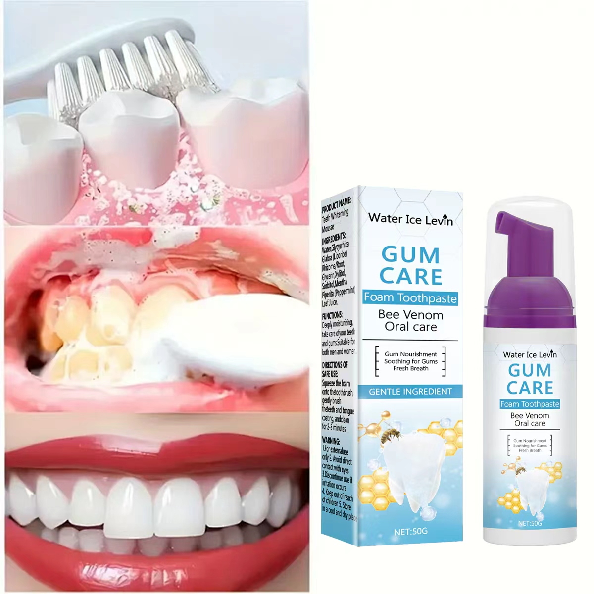 Teeth Whitening Xylitol Gum - Dentifrice en mousse pour soin des