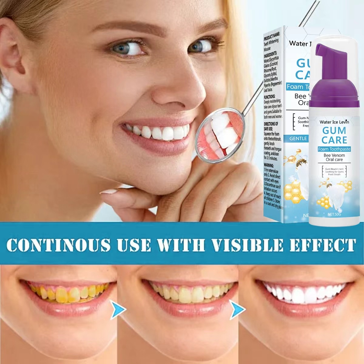 Dentifrice en mousse pour soin - Teeth Whitening Xylitol Gum avis et prix